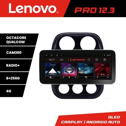 Navigatie Jeep Compass 2010-2016 Manual K-2500 Lenovo PRO 8+256 12.3 inch qled android 4G DSP gps internet 32