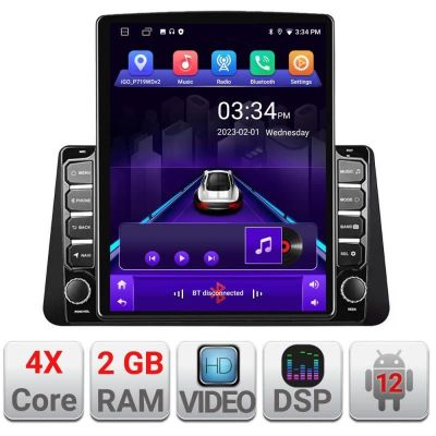 Navigatie Nissan Micra 2014-2019 ecran tip TESLA 9.7" cu Android Radio Bluetooth Internet GPS WIFI 2+32 DSP Quad Core