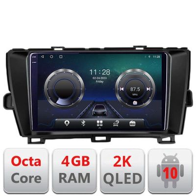 Navigatie Toyota Prius 2009-2014 C-TY39 Android Octa Core Ecran 2K QLED GPS 4G 4+32GB 360 KIT-TY39+EDT-E409-2K