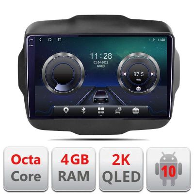 Navigatie Jeep Renegade C-500 Android Octa Core Ecran 2K QLED GPS 4G 4+32GB 360 KIT-500+EDT-E409-2K