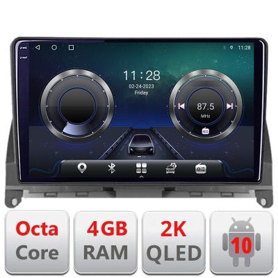 Navigatie Mercedes W204 2008-2012 C-W204 Android Octa Core Ecran 2K QLED GPS 4G 4+32GB 360 KIT-W204+EDT-E409-2K