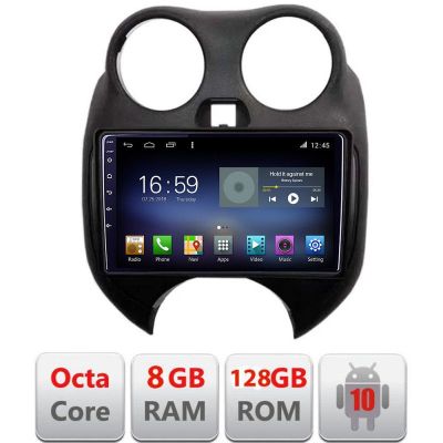 Navigatie Nissan Micra 2010-2014 Android radio gps internet Octa Core 8+128 LTE KIT-micra2010+EDT-E609