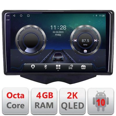 Navigatie Hyundai Veloster Android Octa Core Ecran 2K QLED GPS 4G 4+32GB 360 kit-veloster+EDT-E409-2K