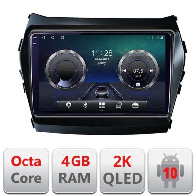 Navigatie HHyundai IX45 Santa Fe 2013-2015 C-209 Android Octa Core Ecran 2K QLED GPS 4G 4+32GB 360 KIT-209+EDT-E409-2K