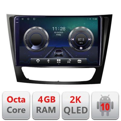 Navigatie Mercedes W211 W219 C-090 Android Octa Core Ecran 2K QLED GPS 4G 4+32GB 360 KIT-090+EDT-E409-2K