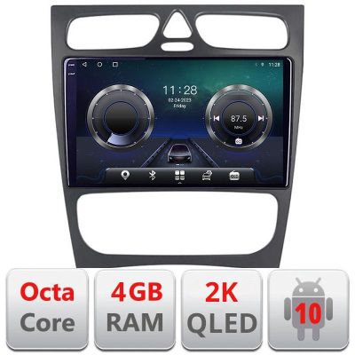 Navigatie Mercedes CLK C W203 C-clk Android Octa Core Ecran 2K QLED GPS 4G 4+32GB 360 kit-clk+EDT-E409-2K