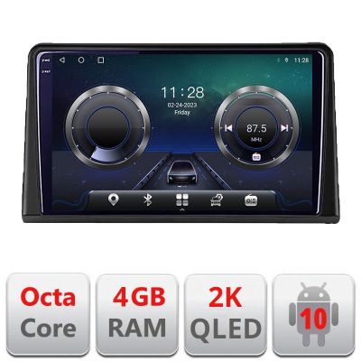 Navigatie Renault Express  Android Octa Core Ecran 2K QLED GPS 4G 4+32GB 360 kit-express+EDT-E409-2K