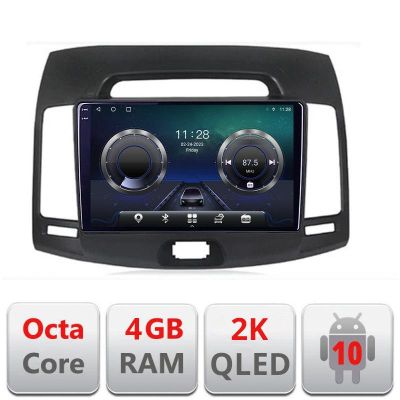 Navigatie HHyundai Elantra 2007-2011 C-2009 Android Octa Core Ecran 2K QLED GPS 4G 4+32GB 360 KIT-2009+EDT-E409-2K