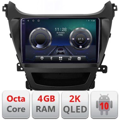 Navigatie HHyundai Elantra 2013-2015 C-359 Android Octa Core Ecran 2K QLED GPS 4G 4+32GB 360 KIT-359+EDT-E409-2K