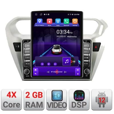 Navigatie Peugeot 301 Citroen K-Elisee K-301 ecran tip TESLA 9.7" cu Android Radio Bluetooth Internet GPS WIFI 2+32 DS