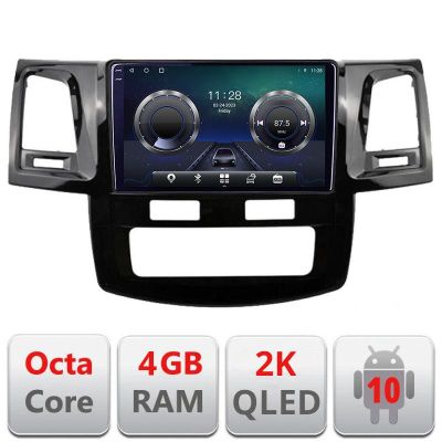 Navigatie Toyota Hilux 2008-2014 C-143 Android Octa Core Ecran 2K QLED GPS 4G 4+32GB 360 KIT-143+EDT-E409-2K