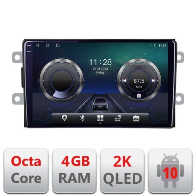 Navigatie Dacia dupa 2012 C-Dacia Android Octa Core Ecran 2K QLED GPS 4G 4+32GB 360 KIT-Dacia+EDT-E409-2K