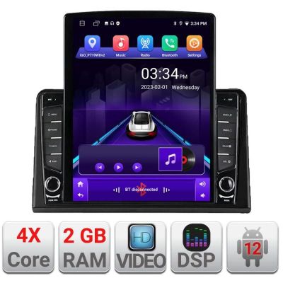 Navigatie Renault Express ecran tip TESLA 9.7" cu Android Radio Bluetooth Internet GPS WIFI 2+32 DSP Quad Core