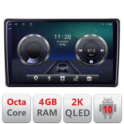 Navigatie Audi A4 B6 C-050 Android Octa Core Ecran 2K QLED GPS 4G 4+32GB 360 KIT-050+EDT-E409-2K