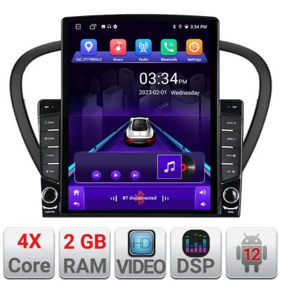 Navigatie Peugeot 607 Android radio gps internet quad core 2+32 ecran vertical 9.7" Kit-607+EDT-E708