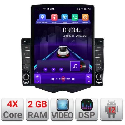 Navigatie HHyundai Veloster ecran tip TESLA 9.7" cu Android Radio Bluetooth Internet GPS WIFI 2+32 DSP Quad Core