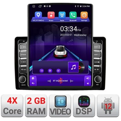 Navigatie universala 2din-2 ecran tip TESLA 9.7" cu Android Radio Bluetooth Internet GPS WIFI 2+32 DSP Quad C