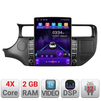 Navigatie Kia Rio 2011-2014 K-rio-11 ecran tip TESLA 9.7" cu Android Radio Bluetooth Internet GPS WIFI 2+32 DSP Quad C