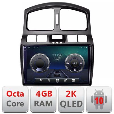 Navigatie HHyundai Santa Fe 2000-2006 Android Octa Core Ecran 2K QLED GPS 4G 4+32GB 360 KIT-santafe-old+EDT-E409-2K