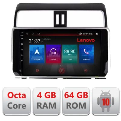 Navigatie Toyota Prado J150 2018- E-1065 Octa Core cu Android Radio Bluetooth Internet GPS WIFI DSP 4+64GB 4G