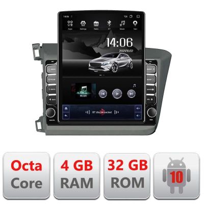 Navigatie Honda Civic Sedan G-132 ecran tip TESLA 9.7" cu Android Radio Bluetooth Internet GPS WIFI 4+32GB DSP 4G Octa