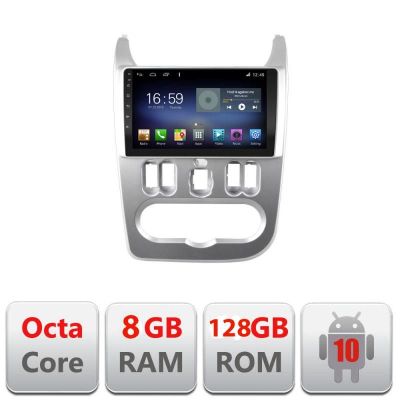 Navigatie Dacia Duster 2010-2012 F-099 Octa Core cu Android Radio Bluetooth Internet GPS WIFI DSP 8+128GB 4G