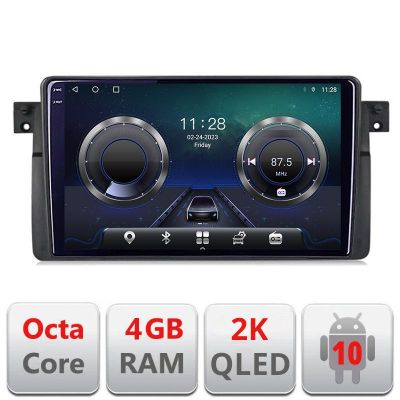 Navigatie BMW Seria 3 E46 C-052 Android Octa Core Ecran 2K QLED GPS 4G 4+32GB 360 KIT-052+EDT-E409-2K