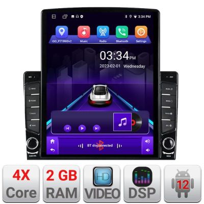 Navigatie Toyota Android radio gps internet quad core 2+32 ecran vertical 9.7" Kit-toyota-universal+EDT-E708 v1