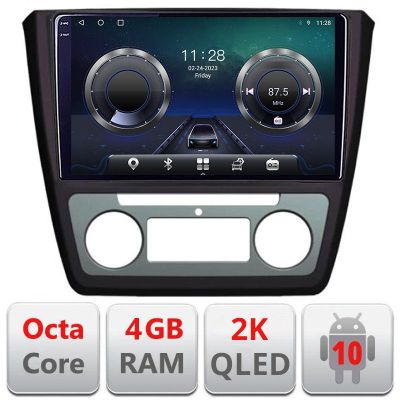 Navigatie Skoda Yeti 2009-2014 C-YETI Android Octa Core Ecran 2K QLED GPS 4G 4+32GB 360 KIT-YETI+EDT-E409-2K