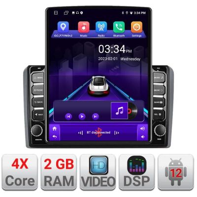 Navigatie Audi A3 8P K-049 ecran tip TESLA 9.7" cu Android Radio Bluetooth Internet GPS WIFI 2+32 DSP Quad Core