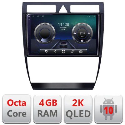 Navigatie Audi A6 C-102 Android Octa Core Ecran 2K QLED GPS 4G 4+32GB 360 KIT-102+EDT-E409-2K