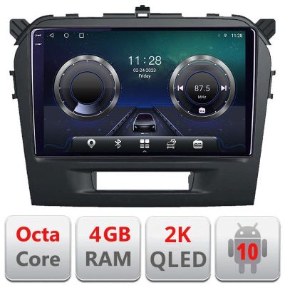 Navigatie Suzuki Grand Vitara 2016- C-2265 Android Octa Core Ecran 2K QLED GPS 4G 4+32GB 360 KIT-2265+EDT-E409-2K