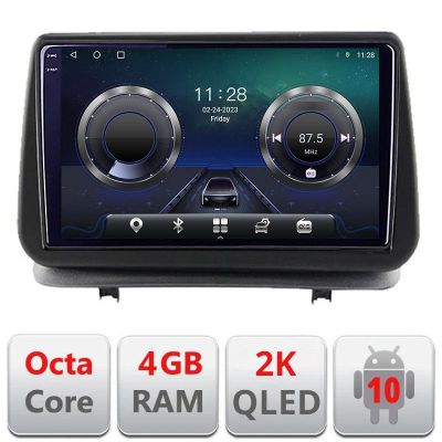 Navigatie Renault Clio 3 2005-2013 Android Octa Core Ecran 2K QLED GPS 4G 4+32GB 360 kit-clio3+EDT-E409-2K