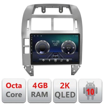 Navigatie VW Polo 2004-2011 Android ecran Qled 2K Octa core 4+32 Kit-polo+EDT-E409-2K