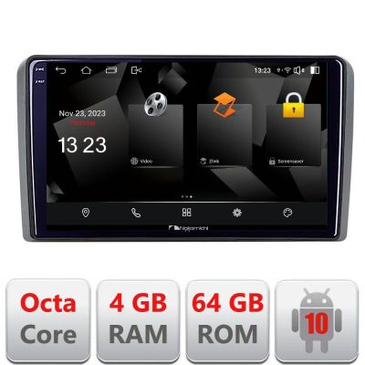 Navigatie Audi A3 8P Quad Core 5510-049 Android Octa Core 720p 4+64 DSP 360 camera carplay android auto