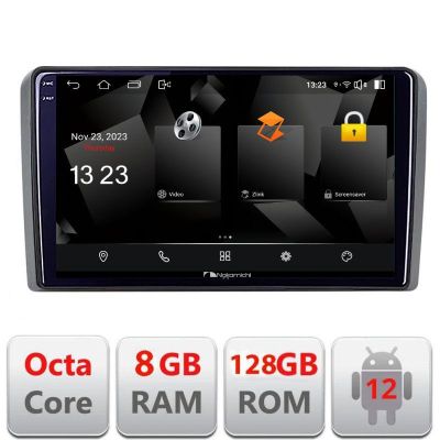 Navigatie Audi A3 8P Quad Core 5960Pro-049 Android Octa Core Qualcomm 2K Qled 8+128 DTS DSP 360 4G Optical