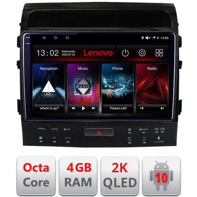 Navigatie Toyota Landcruiser 200 V8 2007-2015 cu navi si 360 , Octacore Qualcomm, 4Gb RAM, 64Gb Hdd, 4G, Qled 2K, DSP, Carplay, Bluetooth