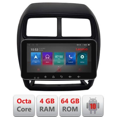 Navigatie Mitsubishi ASX 2017-2021 model facelift Android radio gps internet Octa Core 4+64 LTE ecran de 10.33' wide Kit-026-facelift+EDT-E511-pro