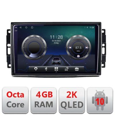 Navigatie CHRYSLER Jeep Manual C-202 Android Octa Core Ecran 2K QLED GPS 4G 4+32GB 360 KIT-202+EDT-E410-2K v2