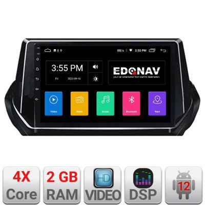 Navigatie Peugeot 2008 2020- Android radio gps internet 2+32 Kit-209-2020+EDT-E209V2