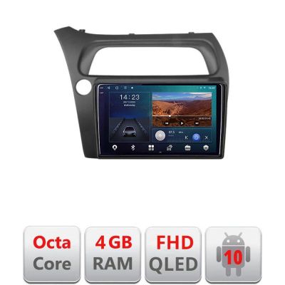 Navigatie Honda Civic Hatchback 2006-2012 B-hatchback Android Ecran QLED octa core 4+64 carplay android auto kit-hatchback+EDT-E309V3