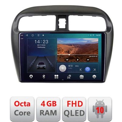 Navigatie Mitsubishi Space Star Mirage Attrage 2012- Android Ecran QLED octa core 4+64 carplay android auto kit-spacestar+EDT-E309V3