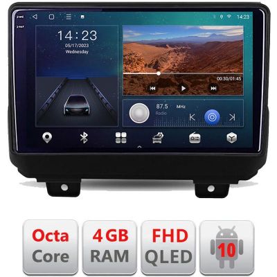 Navigatie Jeep Wrangler 2018- B-WRANGLER Android Ecran QLED octa core 4+64 carplay android auto KIT-WRANGLER+EDT-E309V3