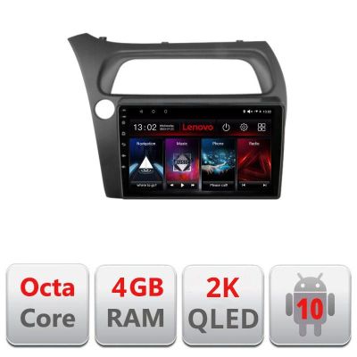 Navigatie Honda Civic Hatchback 2006-2012 L-hatchback, Octacore, 4Gb RAM, 64Gb Hdd, 4G, QLED 2K, DSP, Carplay, Bluetooth