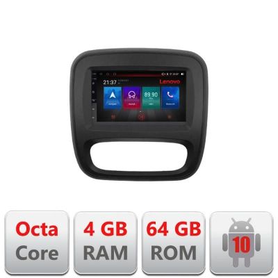 Navigatie Renault Trafic 2014-2017 E-rt09 Octa Core cu Android Radio Bluetooth Internet GPS WIFI DSP 4+64GB 4G v2