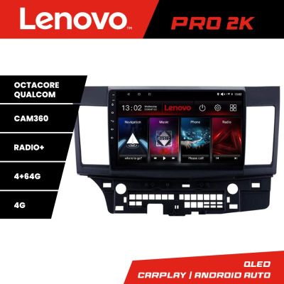 Navigatie Mitsubishi Lancer Lenovo Kit-037 8 core QLED 2K 4+64 360 Android Waze USB Navigatie Internet Youtube Radio