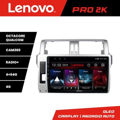 Navigatie Toyota Landcruiser J150 Prado 2014-2017 Lenovo Kit-065 8 core QLED 2K 4+64 360 Android Waze USB Navigatie Internet Youtube Radio