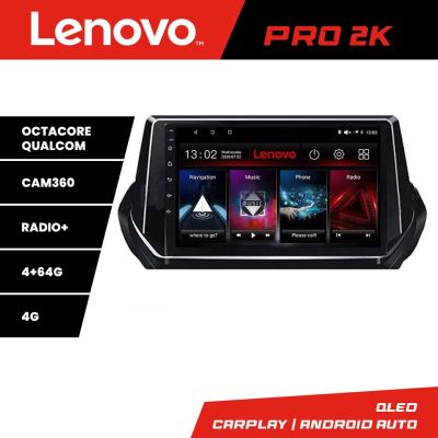 Navigatie Peugeot 2008 2020- Android radio gps internet 8 core QLED 2K 4+64 360 Lenovo