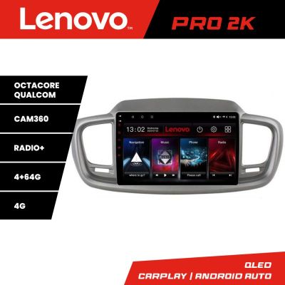 Navigatie Kia Sorento 2015-2018 Lenovo Kit-6528 8 core QLED 2K 4+64 360 Android Waze USB Navigatie Internet Youtube Radio