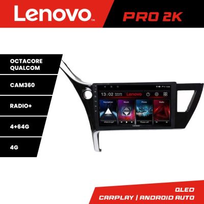 Navigatie Toyota Corolla 2017-Lenovo Kit-COROLLA17 8 core QLED 2K 4+64 360 Android Waze USB Navigatie Internet Youtube Radio